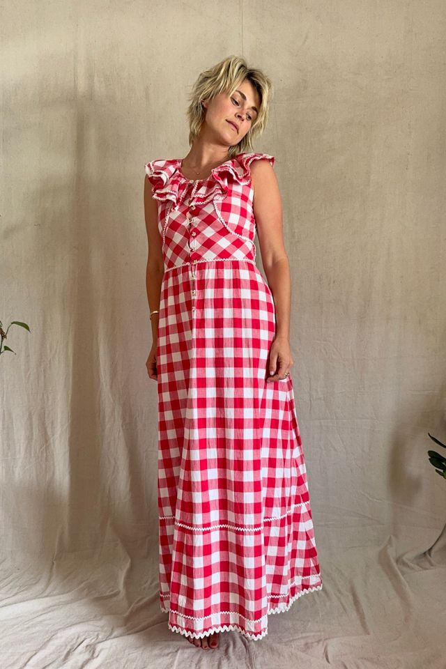 Vintage 1970s Handmade Gingham Dress Selected by Kikos Kloset #1
