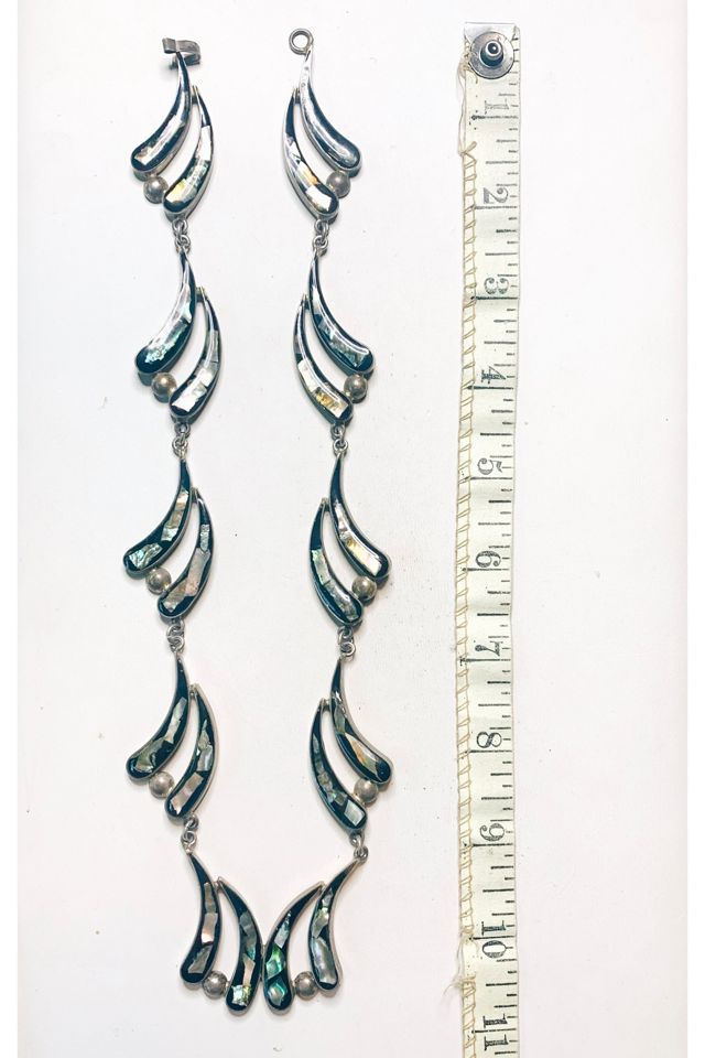 Vintage Double Sided Resin + Abalone Bib Necklace Selected by Lux Revival #3