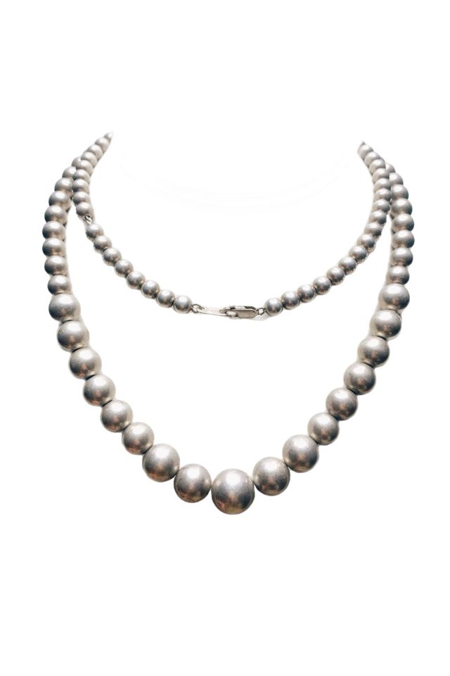Vintage Sterling Silver Graduated Pearl Necklace Selected by Lux Revival #2
