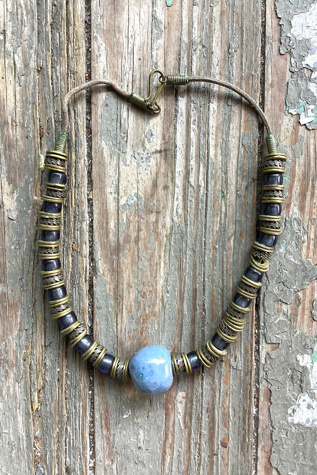 Vintage 1980s Brass and Ceramic ball Choker Selected Cherry