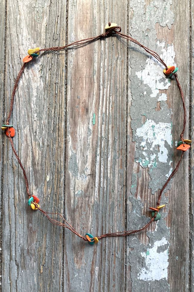 Vintage 1970s Leather Cord and Beaded Necklace Selected by Cherry #2