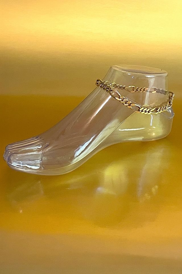 Vintage Gold Figaro Chain Anklet Selected By Ankh By Racquel #1