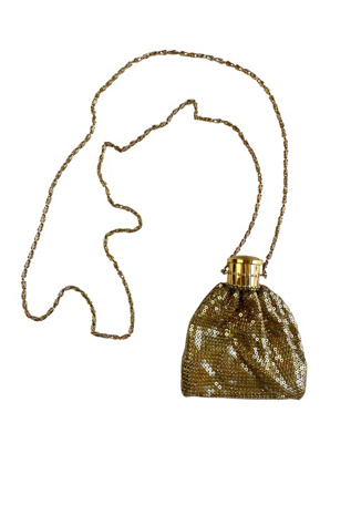 Vintage Gold Mesh Crossbody Purse Selected By Ankh By Racquel