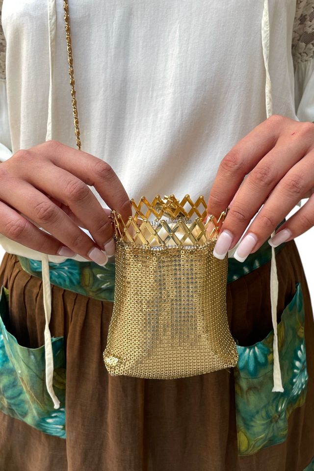 Vintage Gold Mesh Crossbody Purse Selected By Ankh By Racquel #2