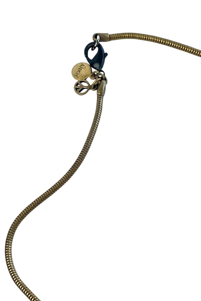 Vintage Brass Snake Chain With Feather Charm Selected By Ankh By Racquel #3