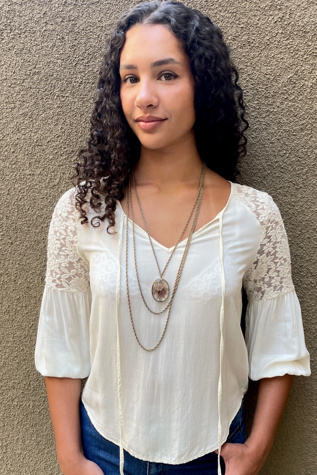 Vintage Layered Chains and Flower Pendant Selected By Ankh By Racquel