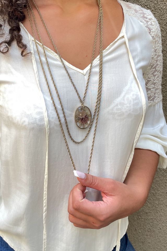 Vintage Layered Chains and Flower Pendant Selected By Ankh By Racquel #2