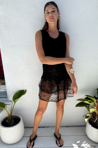 Cotton Crochet Drop Waist Dress Selected by Madly Vintage