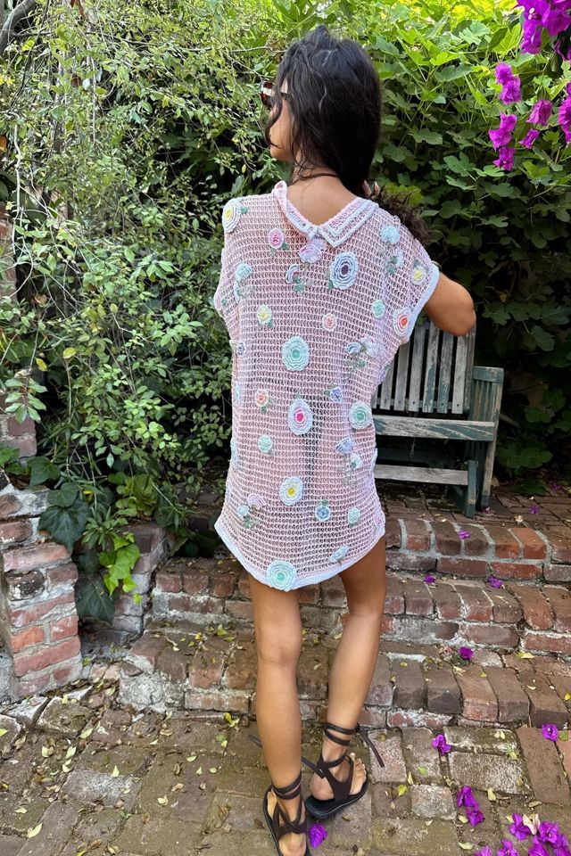 Cotton 1980s Rosette Mini Dress Selected by Madly Vintage #2