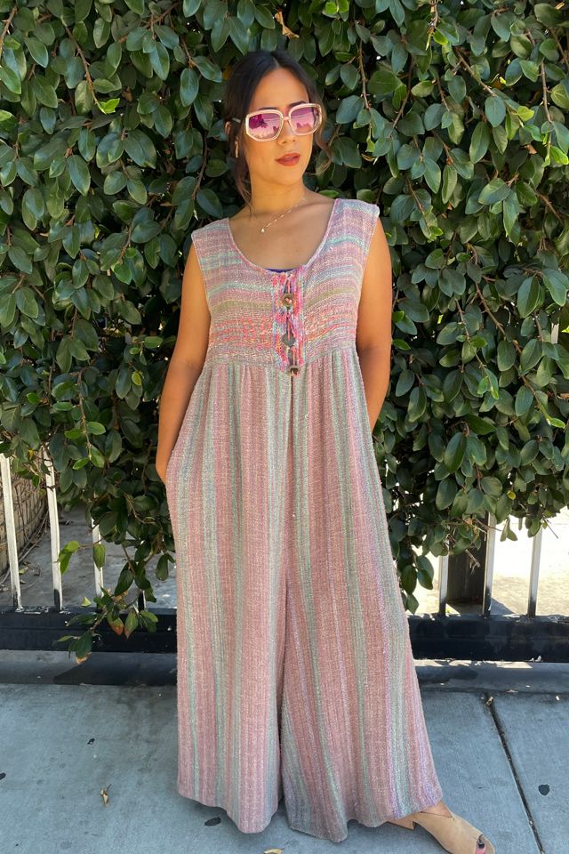 Vintage 1980's Artisan Handwoven Jumpsuit Selected by FernMercantile #3