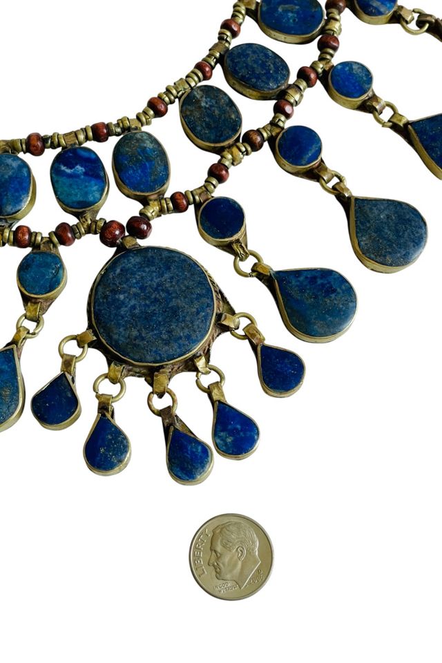 Vintage Lapis Bib Necklace Selected by FernMercantile #3