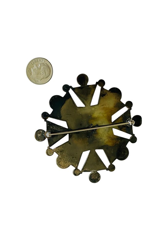Vintage Sterling Large Stylized Sun Pin Brooch Selected by FernMercantile #2