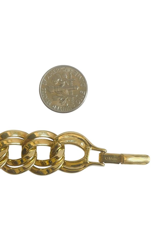 Vintage 1980s Monet Gold Necklace and Bracelet Set Selected by FernMercantile #2