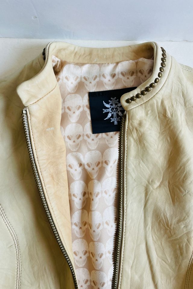 Thomas Wylde Studded Leather Ivory Jacket Selected by FernMercantile #2