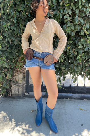 Vintage Artisan Handmade Brown Leather Belt Selected by FernMercantile