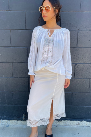 Vintage 1960's Slip Skirt With Lace Selected by FernMercantile