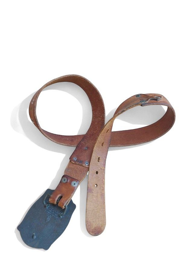 Vintage Wolf Buckle Leather Belt Selected by Garbage Soup #3