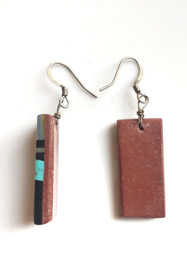 Vintage Turquoise Mosaic Earrings Selected by Garbage Soup #2