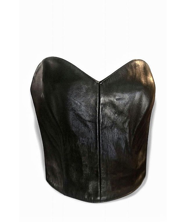 Michael Hoban 1980's Leather Bustier Selected by Garbage Soup #1