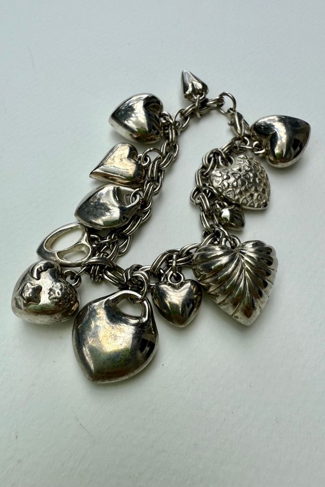Sterling Silver Heart Charm Bracelet Selected by Wax Plant #1