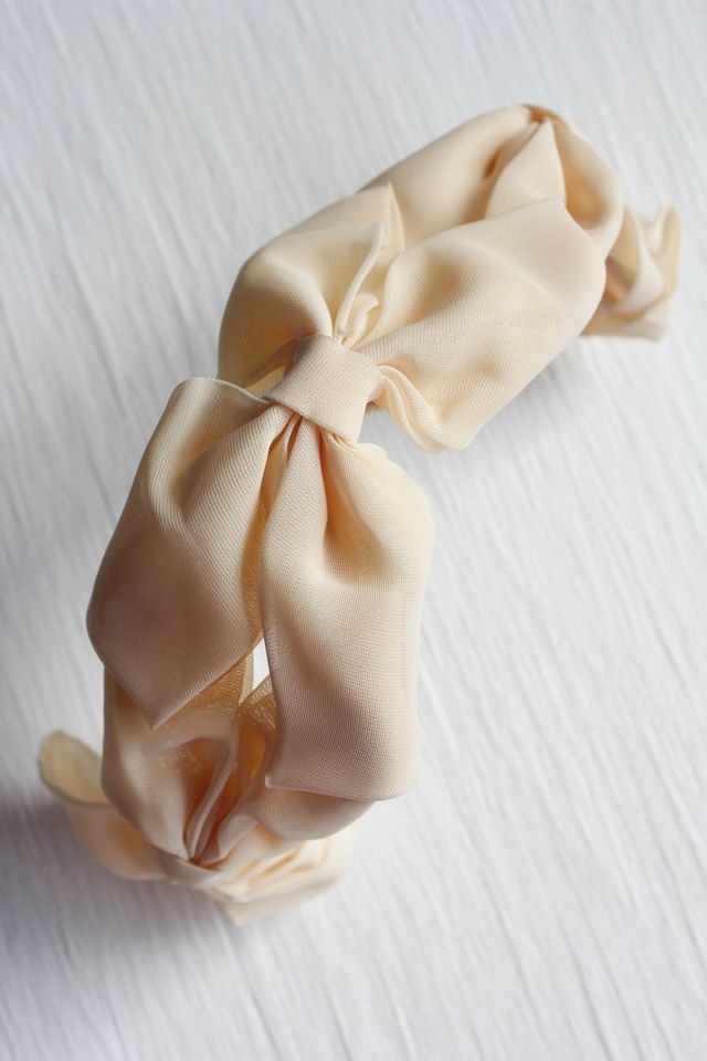 Vintage Butter Yellow Bow Headband Selected By Moons + Junes Vintage #2