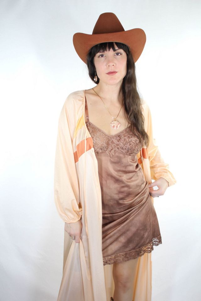 1970s Peachy Retro Lounge Duster Dress Selected By Moons + Junes Vintage #3