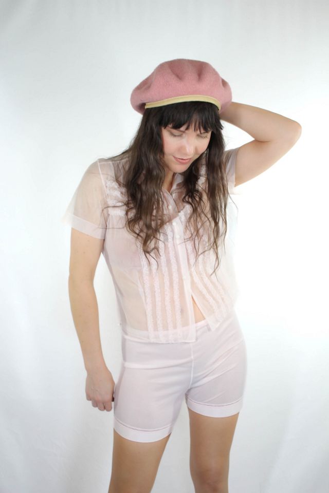 Vintage Light Pink Lace Trim Intimates Shorts Selected By Moons + Junes Vintage #1