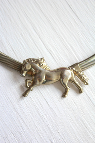 Vintage Stretchy Western Horse Belt Selected By Moons + Junes Vintage