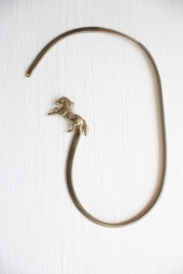 Vintage Stretchy Western Horse Belt Selected By Moons + Junes Vintage #3