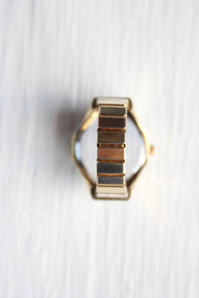 Vintage Gold Tone Quartz Watch Statement Ring Selected By Moons + Junes Vintage #3
