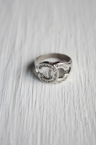 Vintage Chanel Sterling Silver Diamond Ring Selected By Moons + Junes Vintage