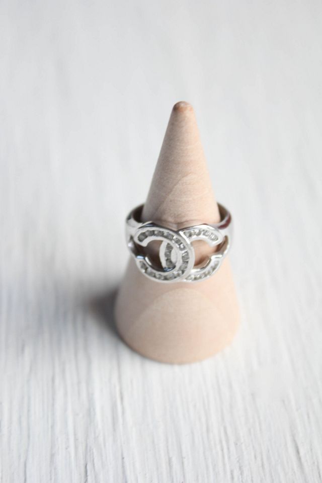 Vintage Chanel Sterling Silver Diamond Ring Selected By Moons + Junes Vintage #2