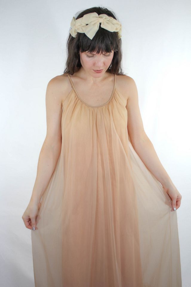 1960s Two-Piece Lace Chiffon Intimates Jacket & Gown Set Selected By Moons + Junes Vintage #1