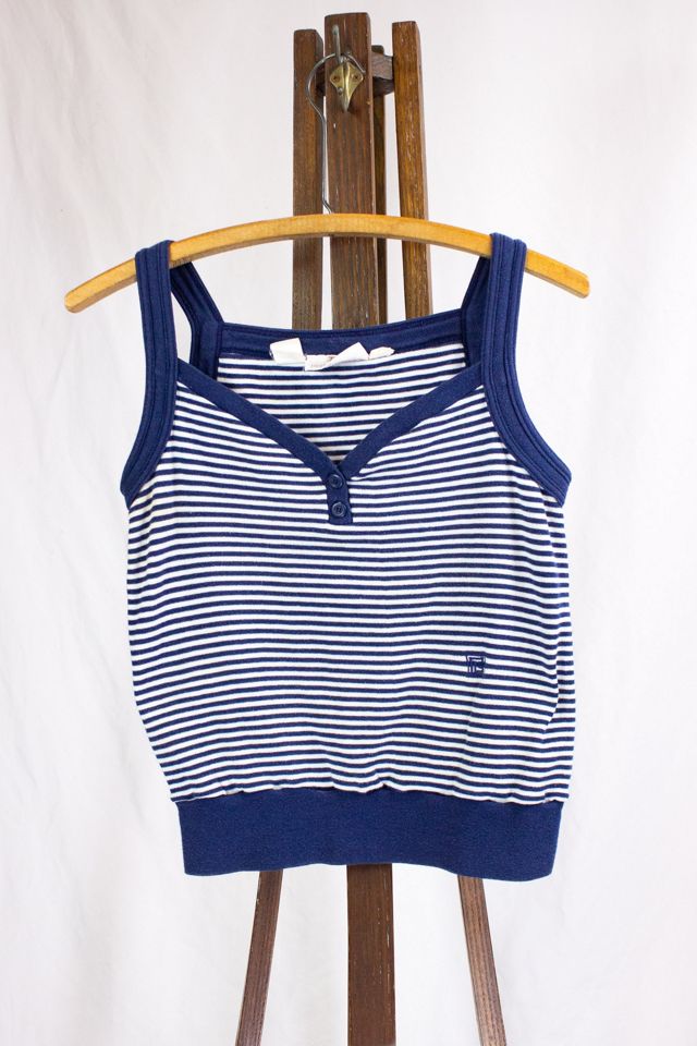 Vintage Pierre Balmain Blue and White Striped Tank Selected by Black Shag Vintage #3