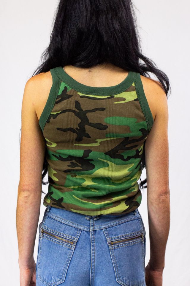 Vintage 80s Camo Tank Top Selected by Black Shag Vintage #1