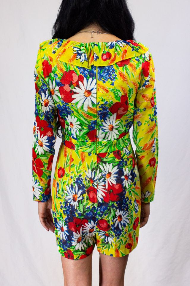 Vintage Yellow Floral Romper Selected by Black Shag Vintage #1