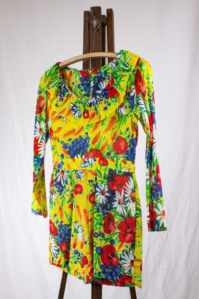 Vintage Yellow Floral Romper Selected by Black Shag Vintage #2