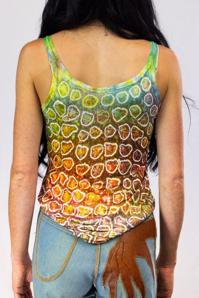 Vintage 60s Mihitabel Rayon Tie Dye Tank Top Selected by Black Shag Vintage #1