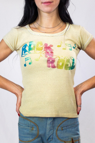 Vintage 70s Rock N Roll Glitter Graphic T Shirt Selected By Black Shag Vintage