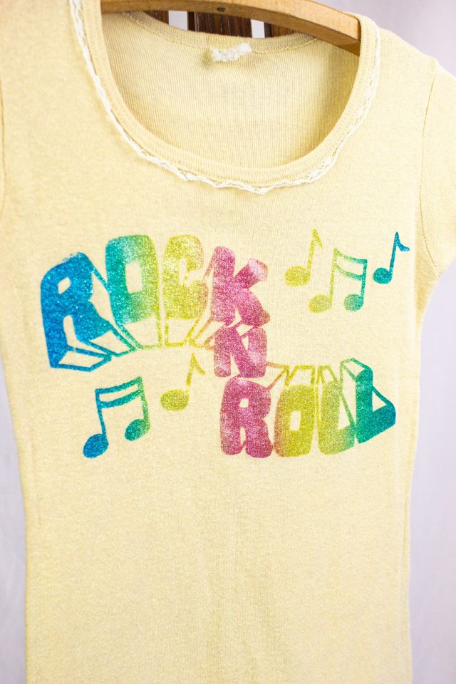 Vintage 70s Rock N Roll Glitter Graphic T Shirt Selected By Black Shag Vintage #2