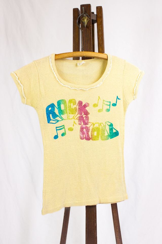 Vintage 70s Rock N Roll Glitter Graphic T Shirt Selected By Black Shag Vintage #3