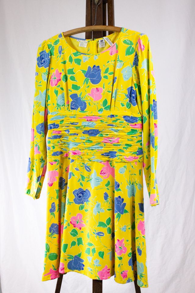 Vintage 80s Ungaro Yellow Floral Dress Selected by Black Shag Vintage #2