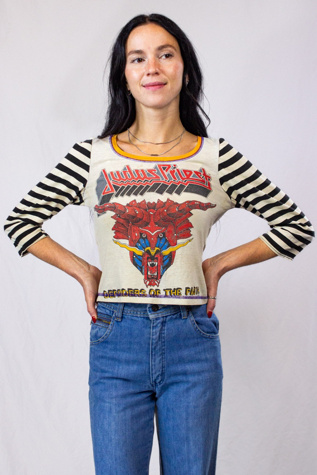 Vintage 1984 Judas Priest Defenders of the Faith Concert T Shirt Selected By Black Shag Vintage