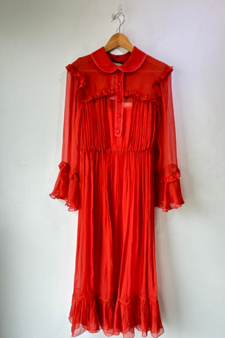 Gucci Orange Silk Organza Dress Selected by The Curatorial Dept.