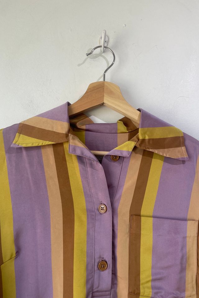 Dries van Noten Lavender Yellow Striped Shirt Selected by The Curatorial Dept. #1