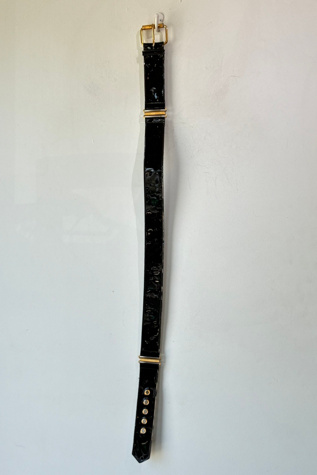 Женский ремень The Curatorial Dept. Yves Saint Laurent Black Patent Leather Belt Selected, цвет: Чёрный — фото 3