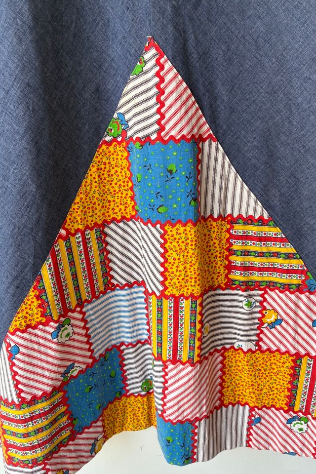 Vintage Blue Chambray Patchwork Maxi Skirt Selected by The Curatorial Dept. #3