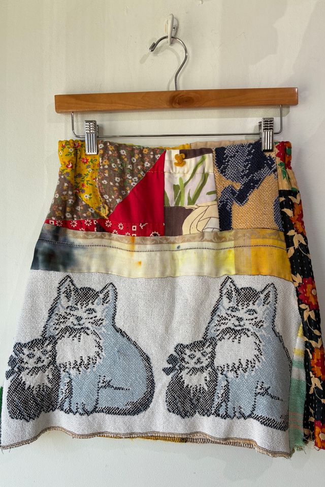 Vintage Handmade Patchwork Cats and Dogs Skirt Selected by The Curatorial Dept.