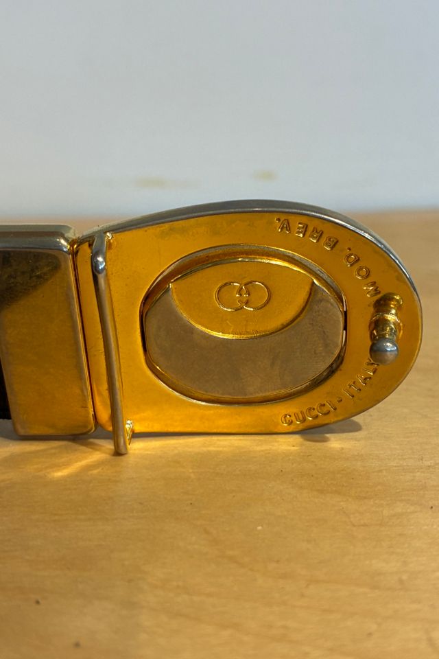 Gucci Black and Cognac Swivel Logo Buckle Belt Selected by The Curatorial Dept. #2