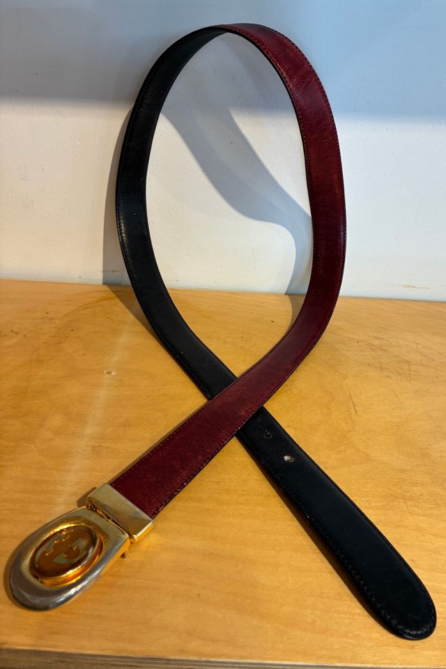 Gucci Black and Cognac Swivel Logo Buckle Belt Selected by The Curatorial Dept. #3